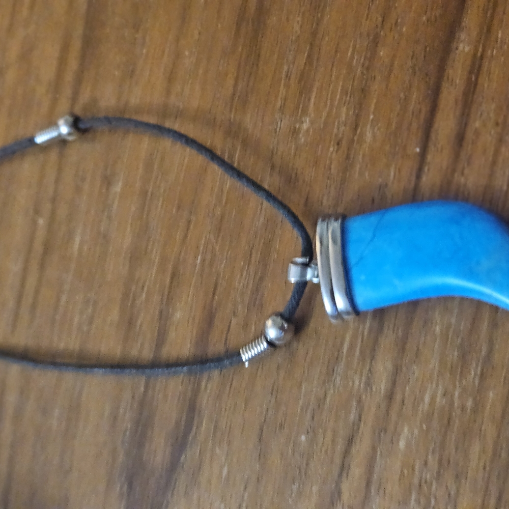 Turquoise Horn Pendant Necklace
